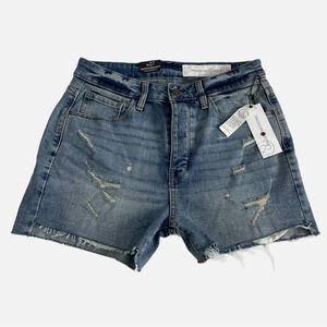 Treasure & Bond Foster Boyfriend High Rise Denim Shorts Blue Size 27 NWT Buttons